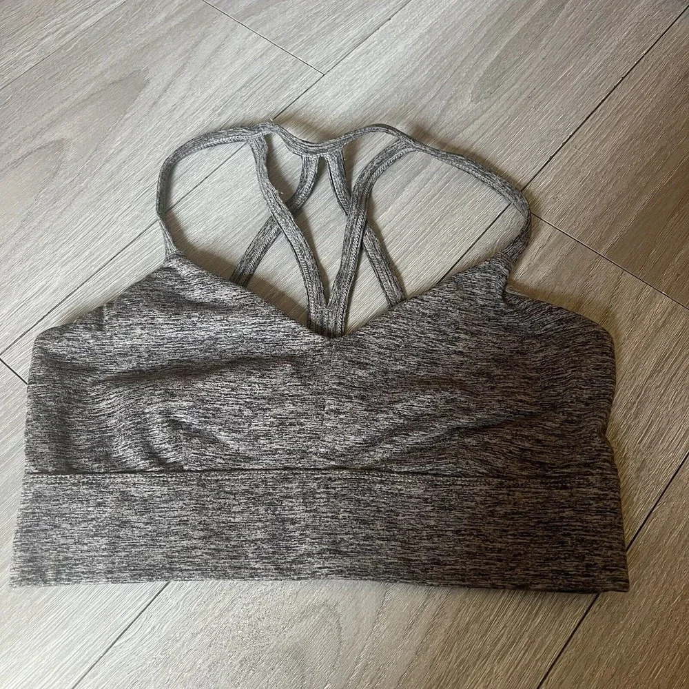 Joy Lab Sports Bra Size L Black/grey Polyester Non‎ Padded Non Wired